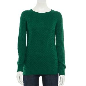 NWT Crewneck Women’s Green Sweater Size XL Petite